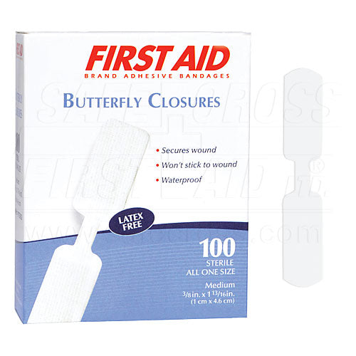 Bandage - Adhesive Butterfly Skin Closures 1/2" X 2 3/4" (100)