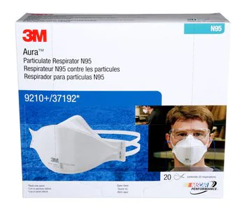3M Aura Particulate Respirator, N95, 9210+