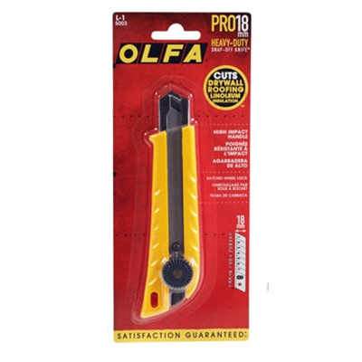 OLFA® L-1 High Impact Handle w/Ratchet-Lock Utility Knife, 18mm