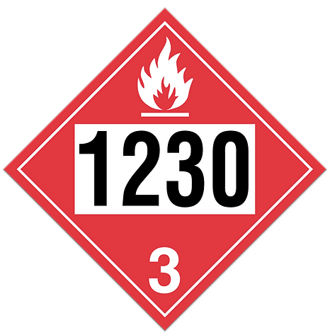 TDG Sign Dangerous Goods Placard, Methanol 1230, CLass 3