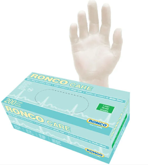 Clear Vinyl Examination Gloves, Powder Free, 3 mil