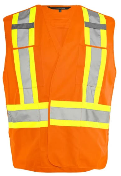 Ground Force 5 pt Tearaway Solid Traffic Safety Vest