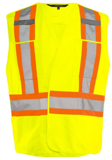 Ground Force 5 pt Tearaway Solid Traffic Safety Vest