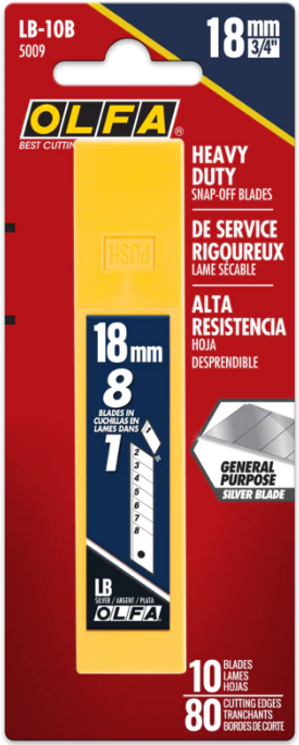 OLFA NOL-1/BB Rubber Grip Ratchet-Lock Utility Knife, 18mm