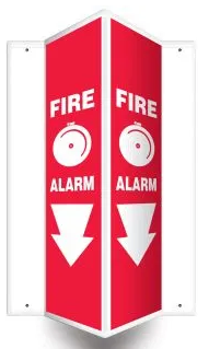 Projection V-Shape Fire Alarm Sign