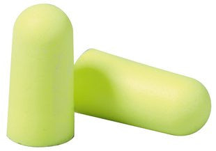 Earplugs 3M™ E-A-Rsoft™ Yellow Neon 312-1250 Pair/Poly Bag 200/Box (NRR33)