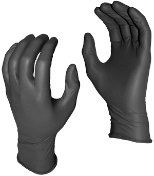 Disposable Nitrile Gloves - 8 mil Black Powder-Free - 50/Box - Grease Monkey® By Watson