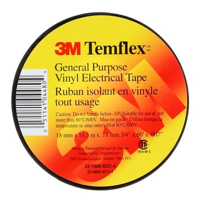 Tape Electrical Black Vinyl 3/4"x60 ft. 3M Brand