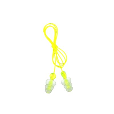 Earplugs 3M™ Tri-Flange™ Corded "Reusable" P3000 100/Box (NRR26)