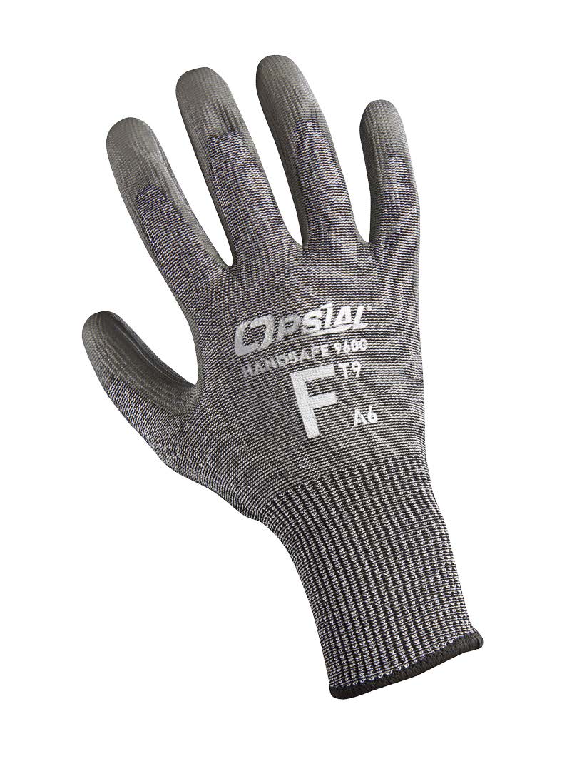 Glove HPPE-Mineral Fiber PU Coated Cut level F - By Opsial