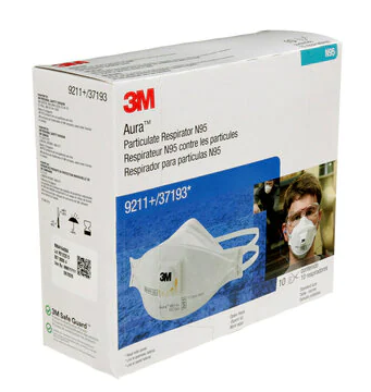 3M Aura Particulate Respirator, N95, 9211+