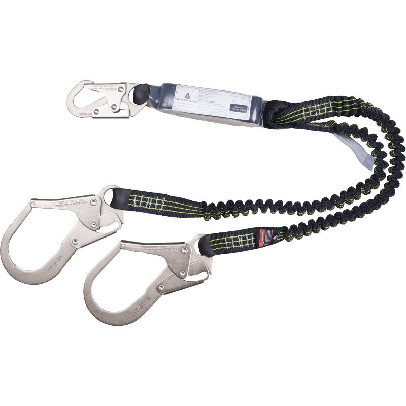 Shock Absorbing Y-Lanyard w/ Large Rebar Hooks