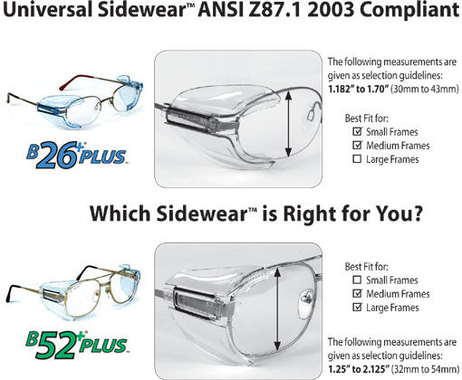 Universal Safety glasses Sideshields