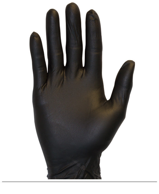Disposable Nitrile Gloves - 4 mil Black Medical Examination Powder-Free Textured - Safety Zone By CanSafe