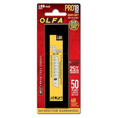 OLFA®LBB-50B Ultramax Heavy Duty 18mm Black Ultra-Sharp Snap-Off Blades 50/pack