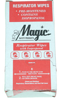 Respirator Cleaning Wipes Alcohol Free - ST100DN - Magic Brand 100/Box Individually Wrapped