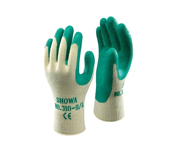 Work Gloves - Cotton Liner W/Latex Coating - 310 Green (formally Atlas Fit) By Showa