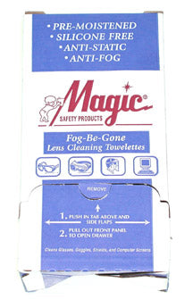 Lens Cleaning Towelettes Anti-Fog - TW100DS - Magic Fog Be Gone 100/Box Individually Wrapped