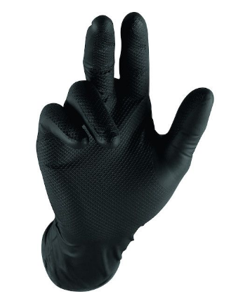 6 MIL Nitrile Gloves - GRIPPAZ Textured, Black