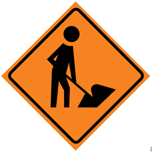Men At Work Roll-Up Traffic Sign