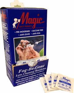 Lens Cleaning Towelettes Anti-Fog - TW100DS - Magic Fog Be Gone 100/Box Individually Wrapped