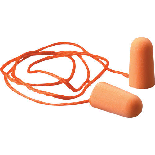 Earplugs 3M™ Orange Foam Corded 1110 Poly Bag 100/Box (NRR29)